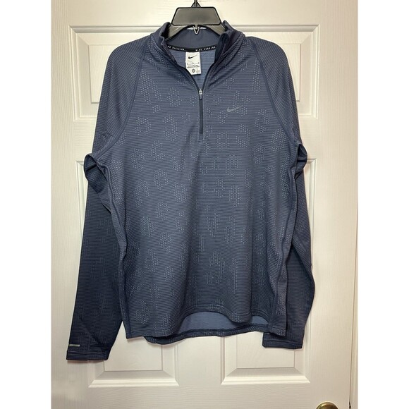 Size M Nike Pinnacle Running Division Water Repellent Blue Top Mens FZ1121-437 - Picture 1 of 3